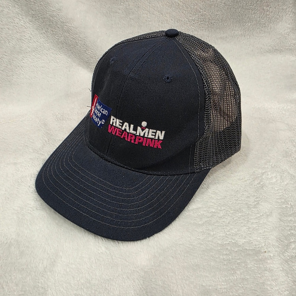 Hit Wear American Cancer Society Real Men Wear Pink Trucker Hat Black Snapback